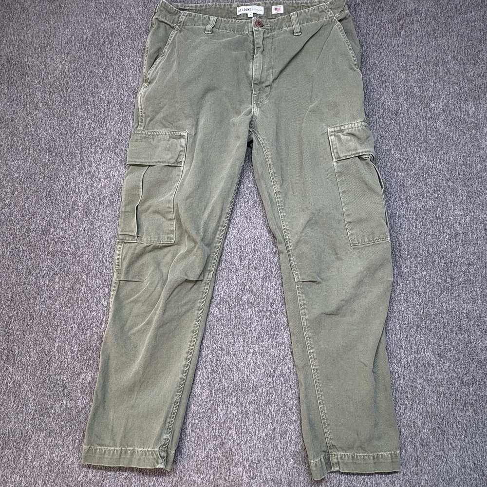 RE/DONE Cargo Pants Womens 30X26 Green Straight Leg Streetwear Grunge Gorpcore